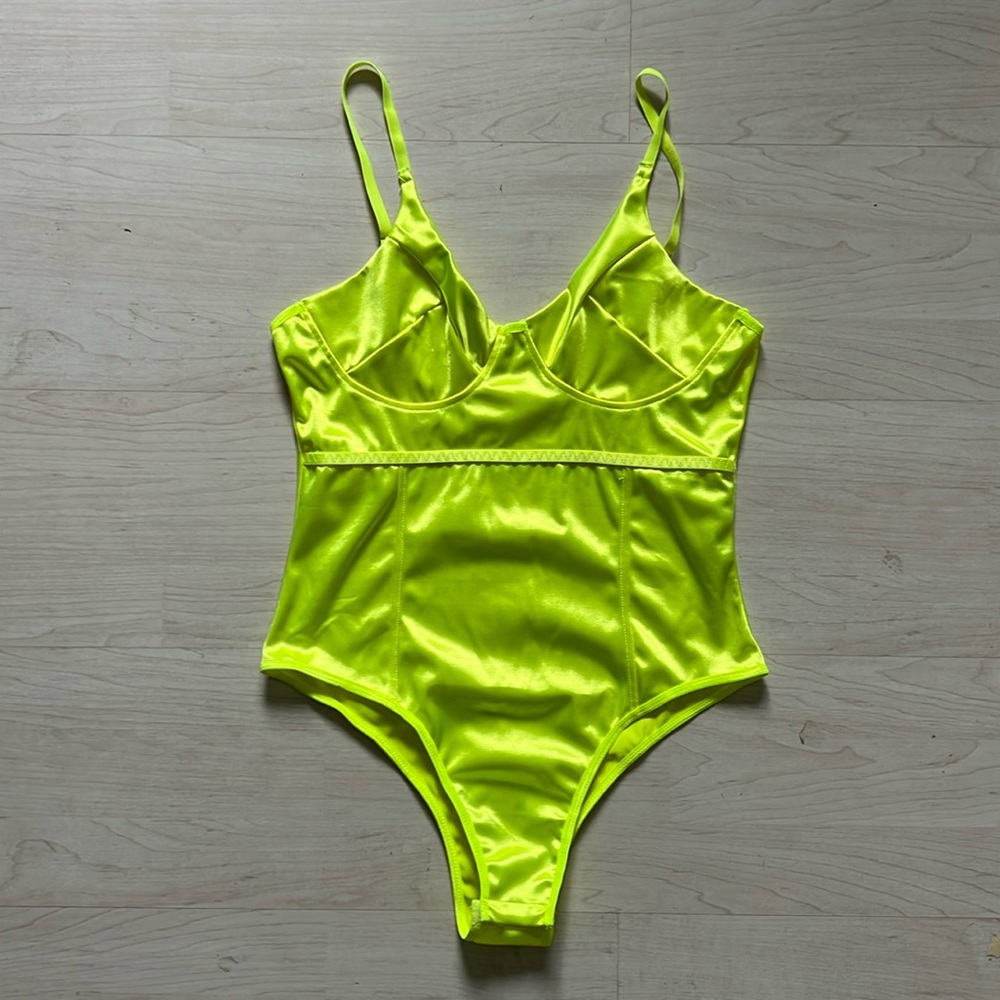 Neon green/yellow corset bodysuit